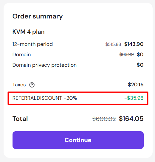 تخفيض هوستنجر على KVM 4 VPS